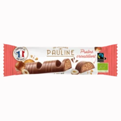 Barre Chocolat au Lait Fourée Praliné Noisettes et Biscuit Bio