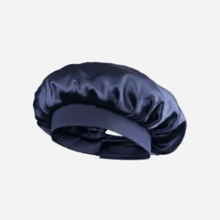 Bonnet Cheveux Pure Soie Bleu Nuit Bio