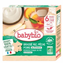 Brassé Végétal Riz Pêche Poire + 6 mois Bio