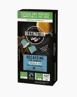 Café décaféiné capsule compostable Bio