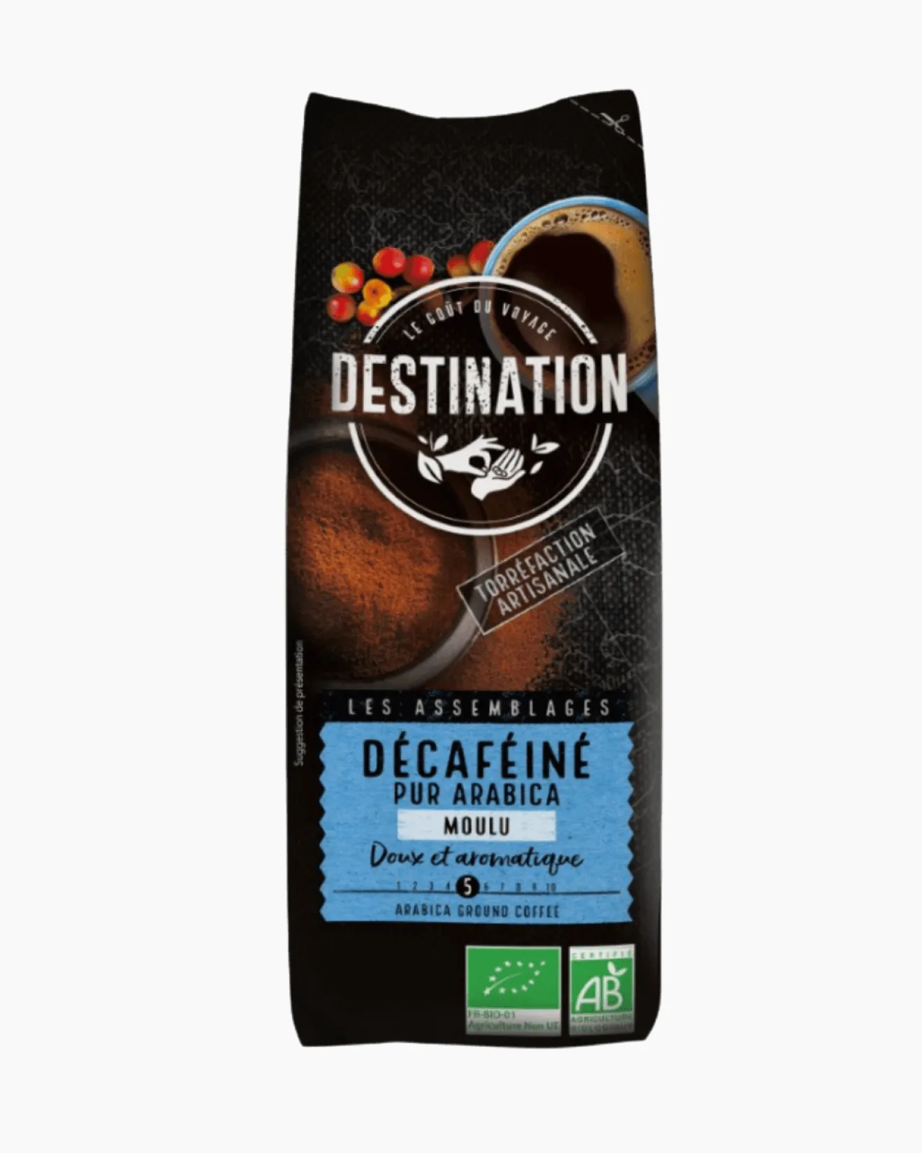 Café décaféiné moulu pur arrabica Bio