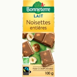 Chocolat Lait Noisettes Entières Bio
