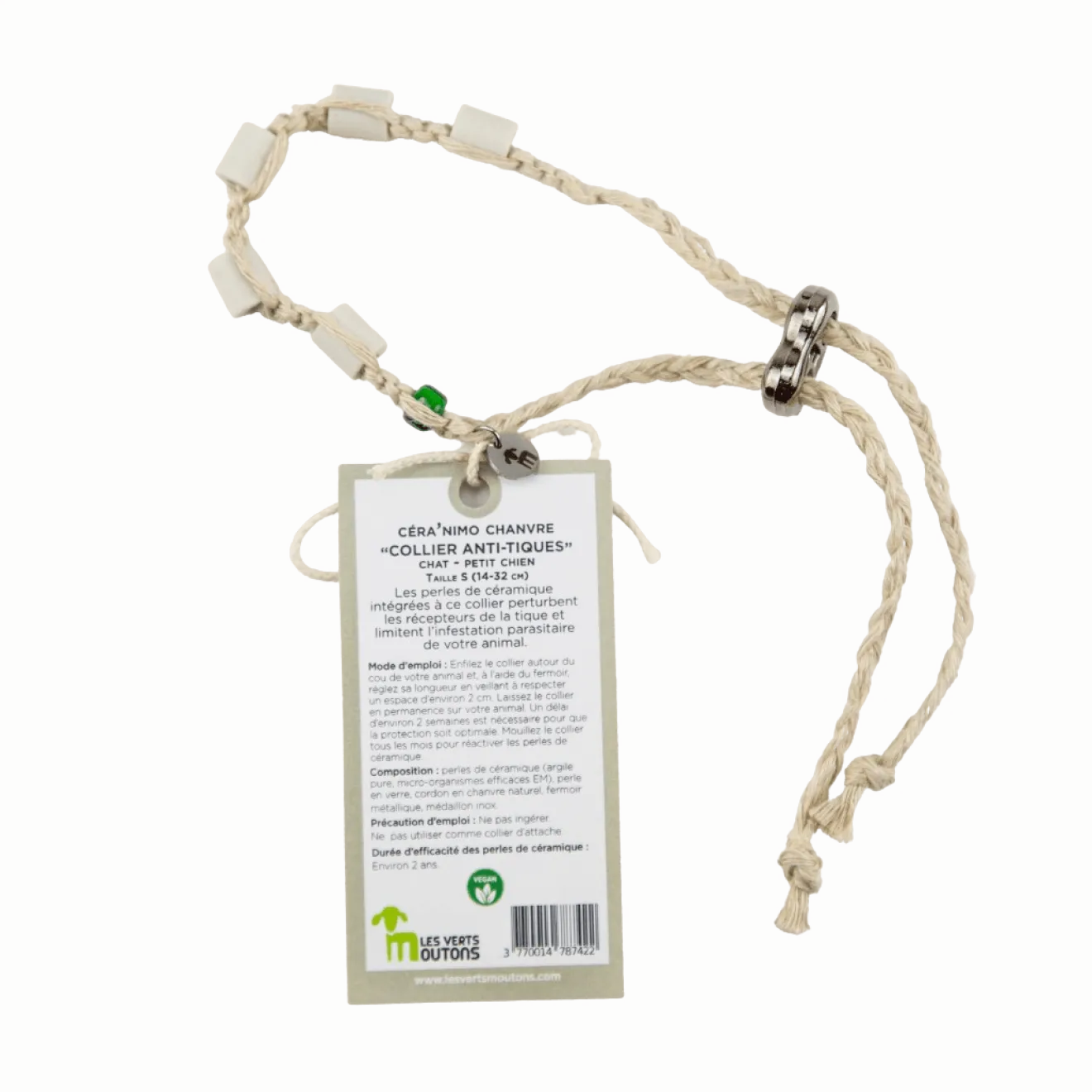 Collier Céramique Chanvre Anti-tiques M/L