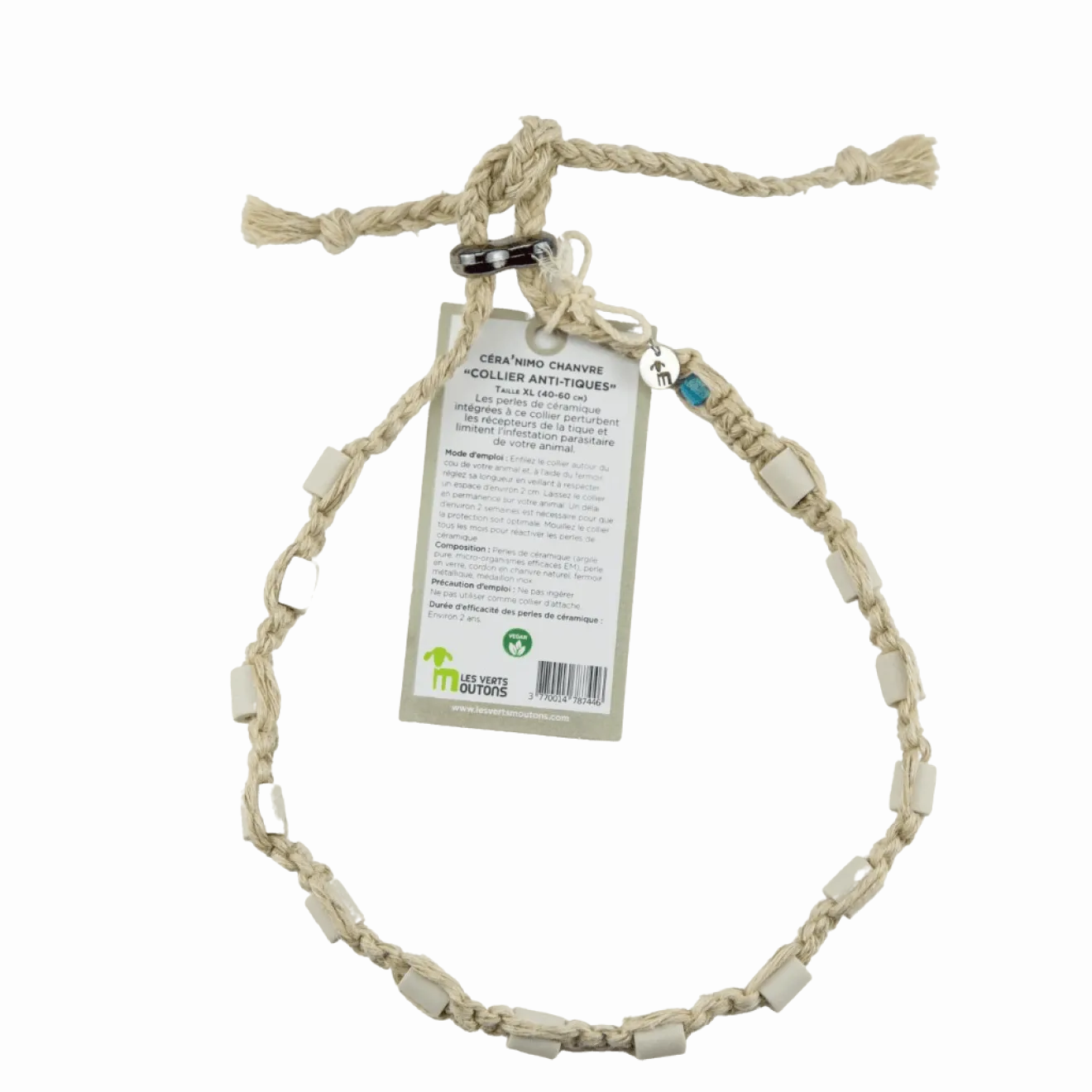 Collier Céramique Chanvre Anti-tiques M/L