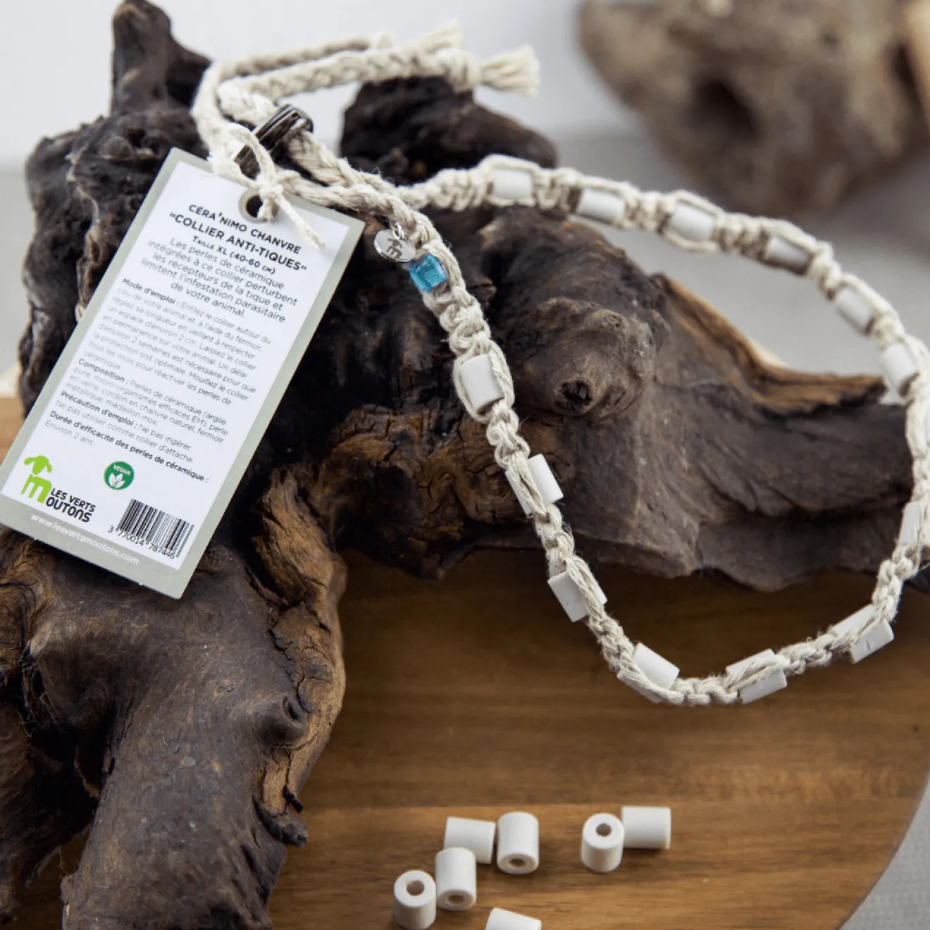 Collier Céramique Chanvre Anti-tiques M/L