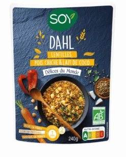 Dahl lentilles pois chiches lait de coco Bio