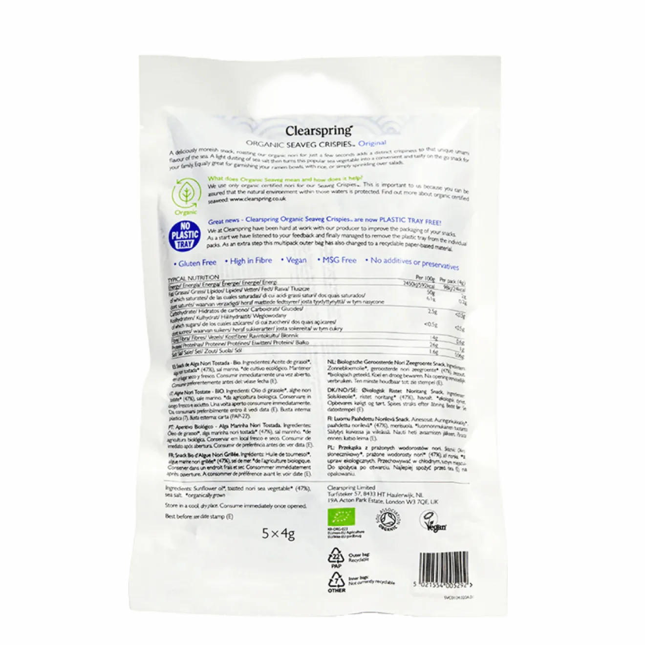 Feuilles Nori Toastées Multi-Pack Bio