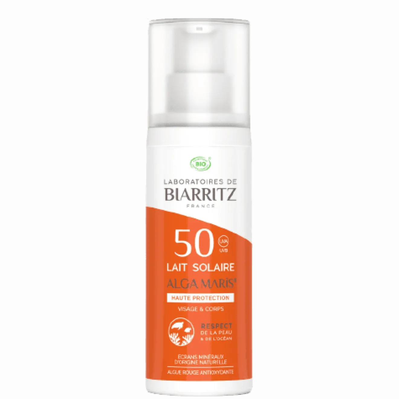 Lait solaire SPF50 visage et corps Bio