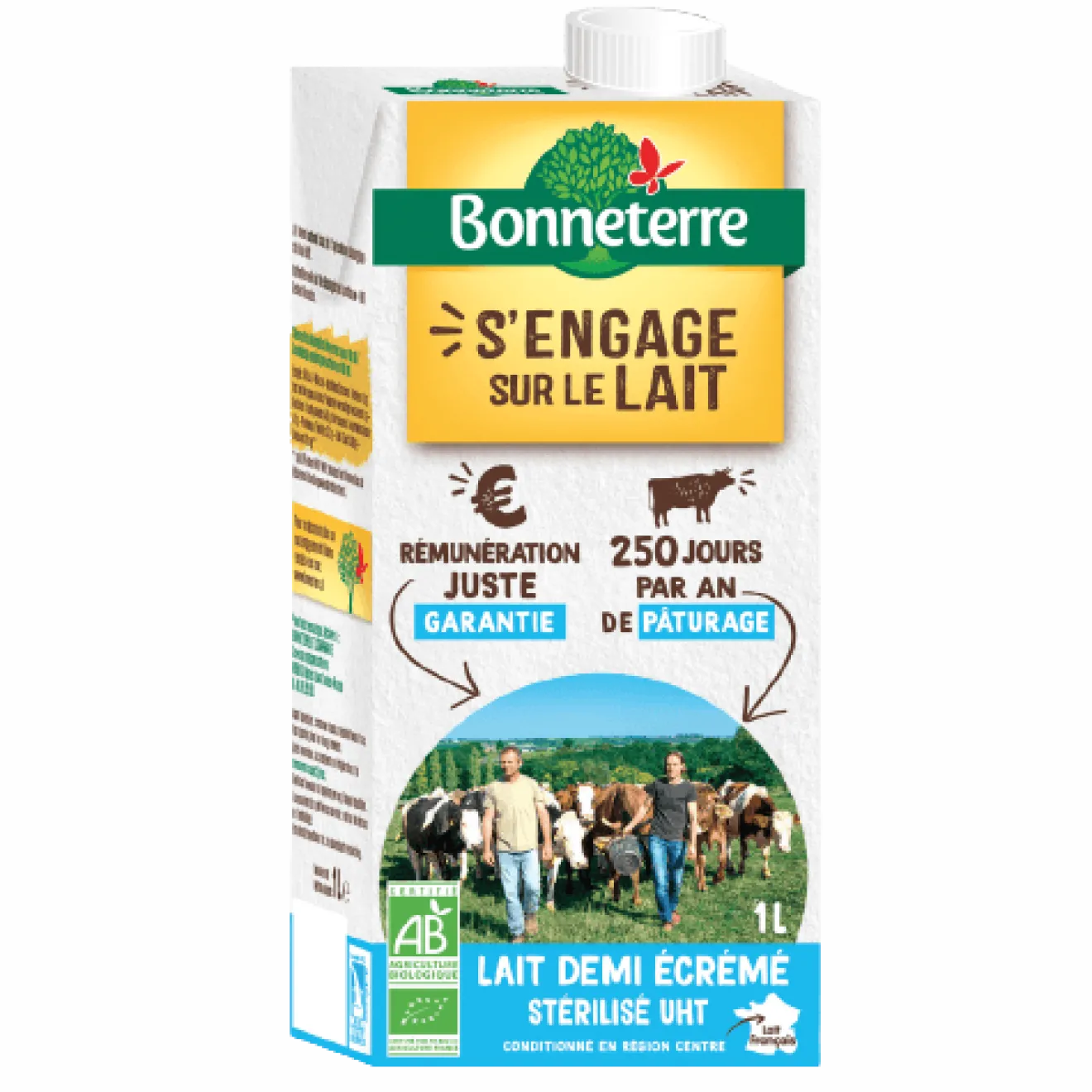 Lait Vache Demi Ecrémé Bio