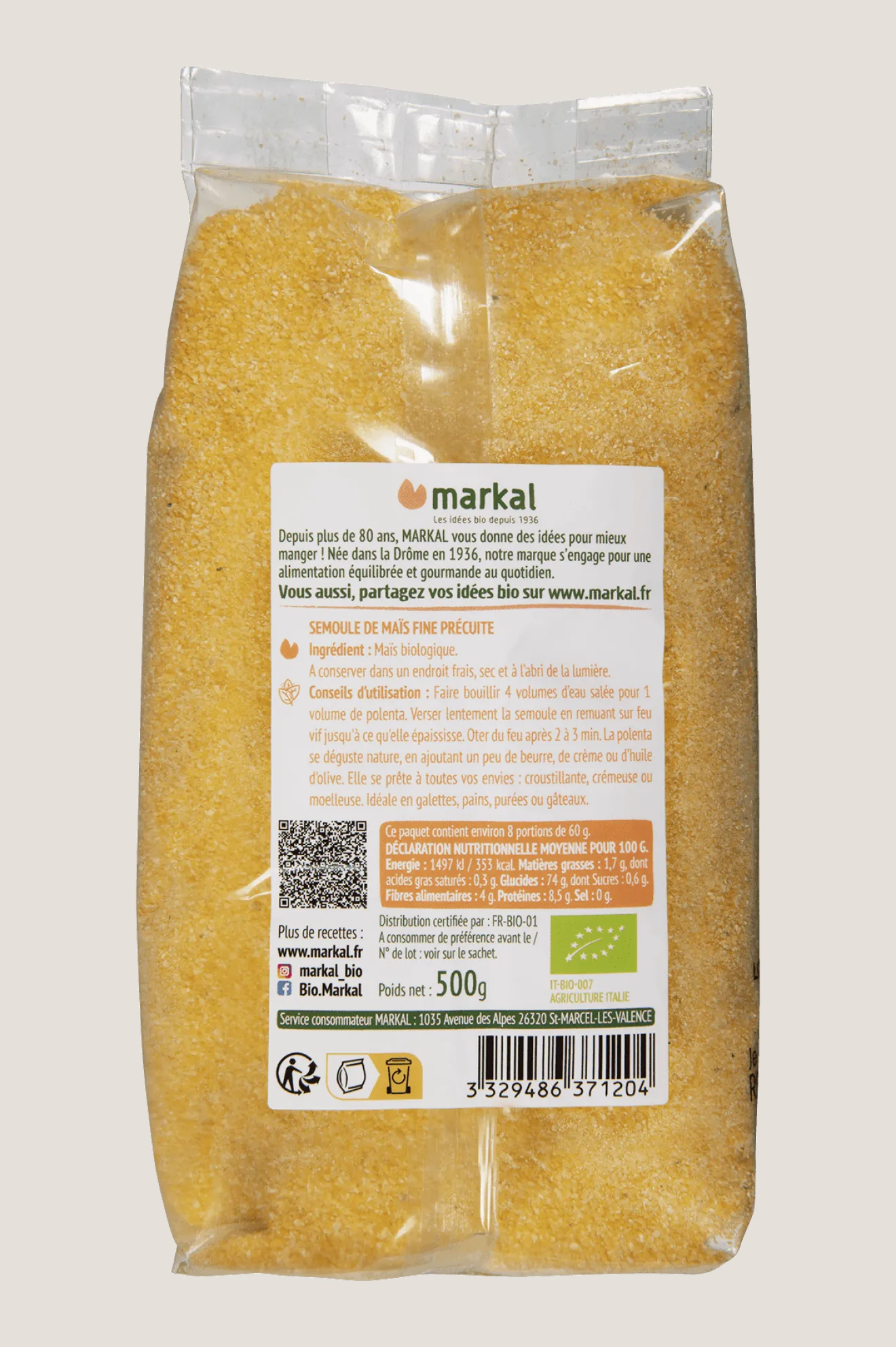Polenta Maïs Instantannée Bio