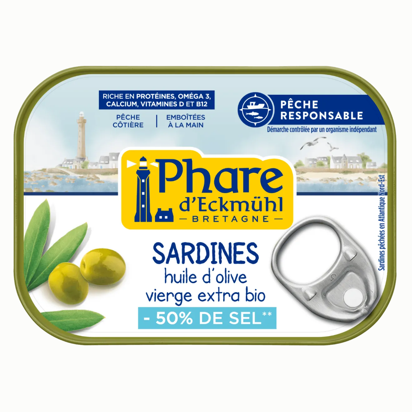 Sardines huile d'olive vierge extra -50% sel