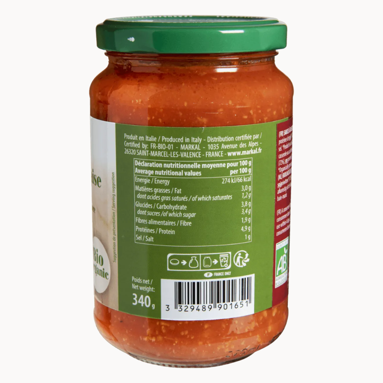 Sauce bolognaise végétale soja Bio