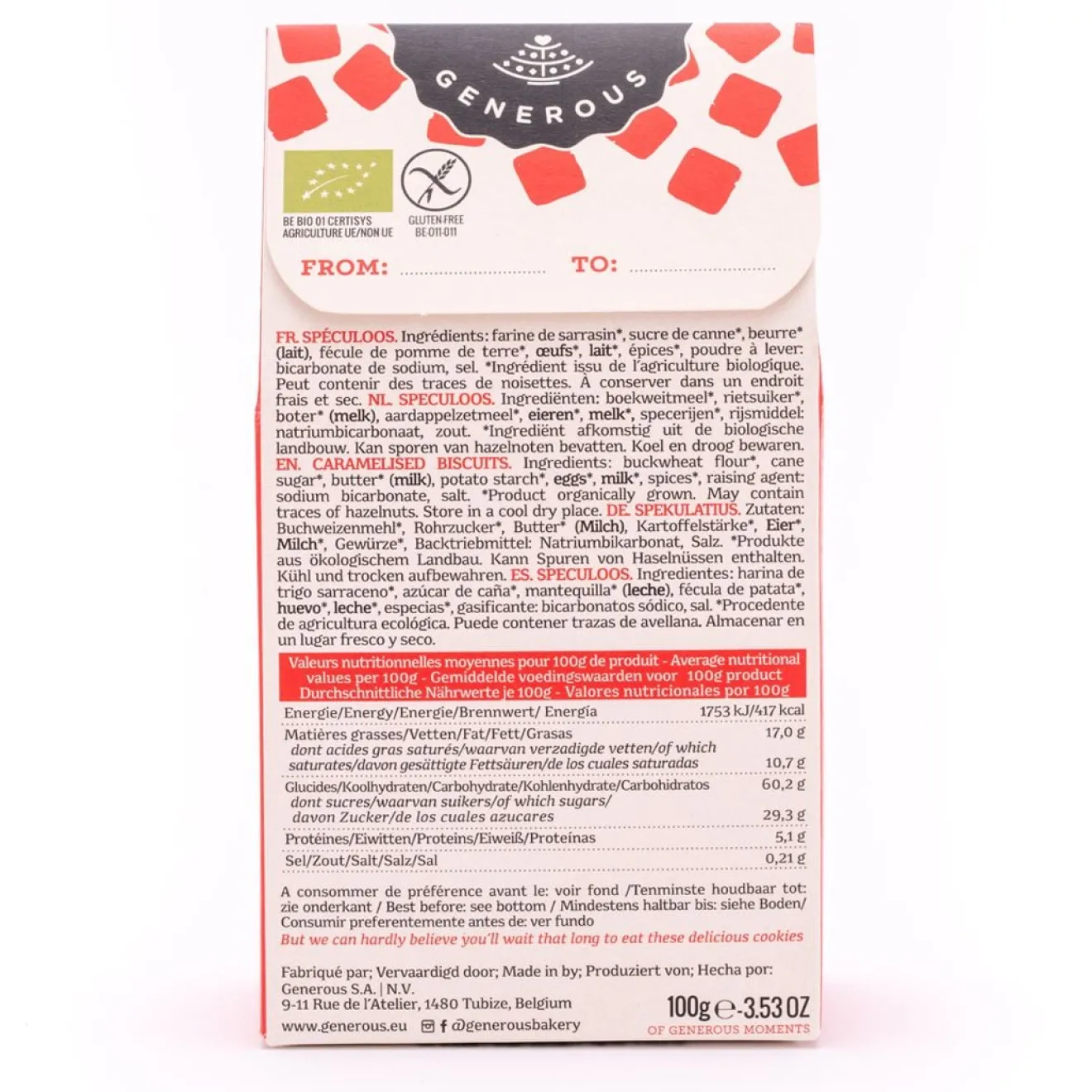 Spéculoos Sans Gluten Bio