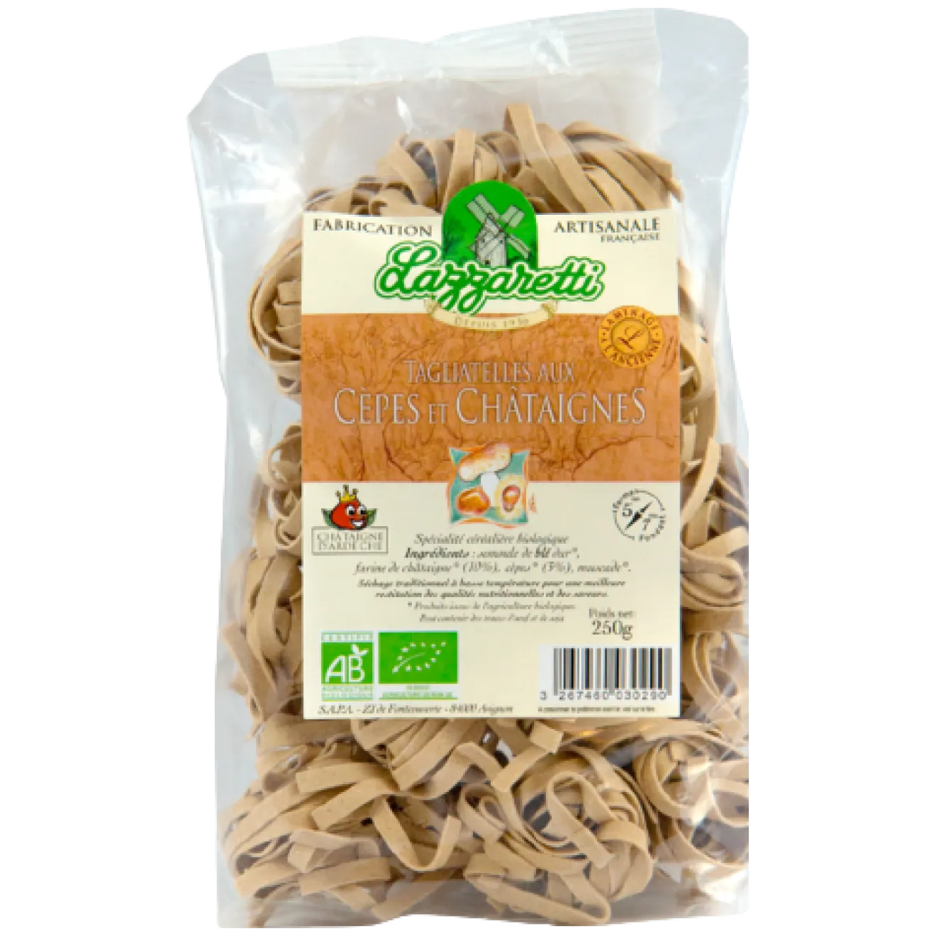 Tagliattelle Cèpes Châtaignes Bio