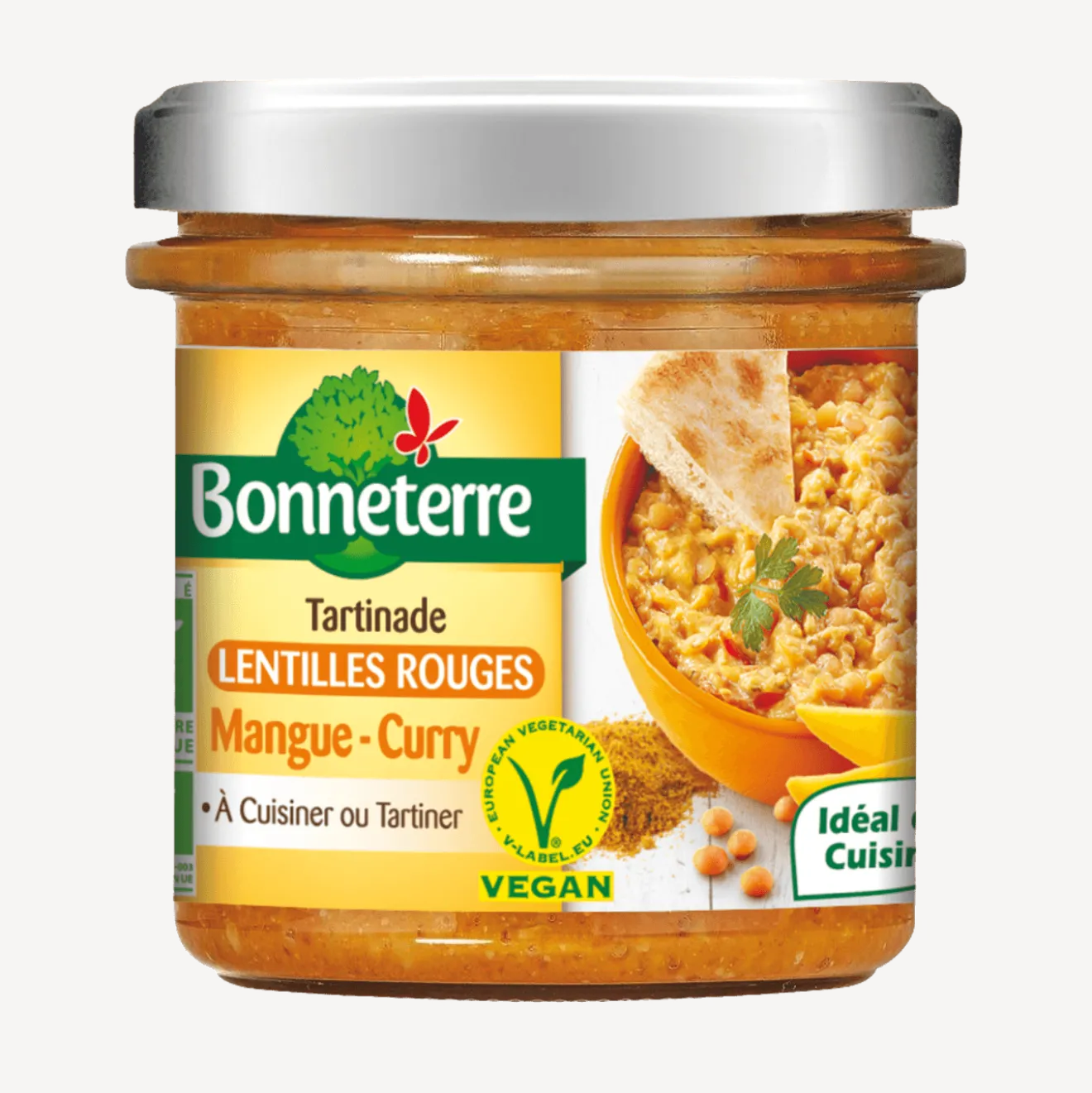 Tartinade lentilles rouges mangue curry Bio